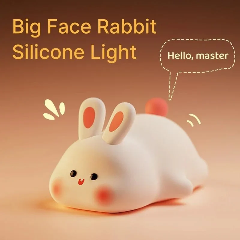 Veilleuse Lapin Silicone Rechargeable إضاءة ذكية بلمسة واحدة